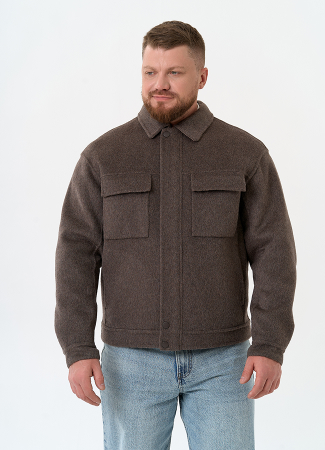 Мужское укороченное пальто модель № 32860 универмаг малина