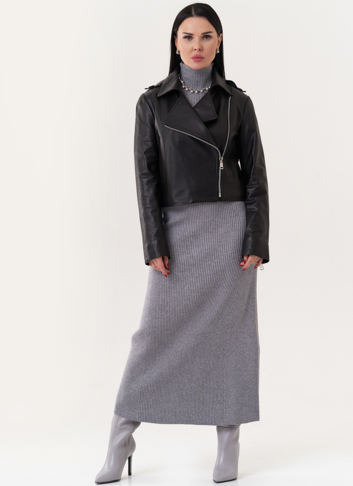 Укороченная куртка из натуральной кожи Укороченная куртка из натуральной кожи