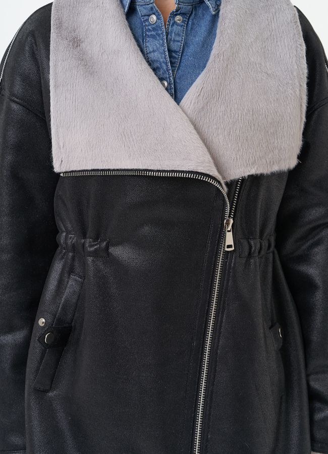 Женская дубленка из эко замши  модель № 29982 универмаг малина