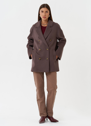 Укороченное двубортное пальто