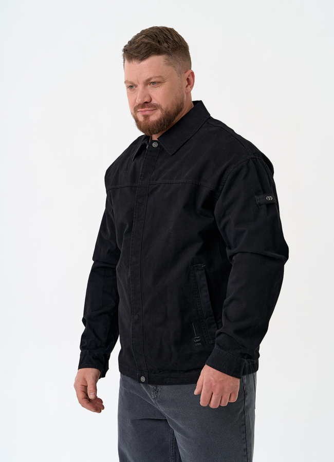 Мужская джинсовая куртка черного цвета модель № 27321 универмаг малина