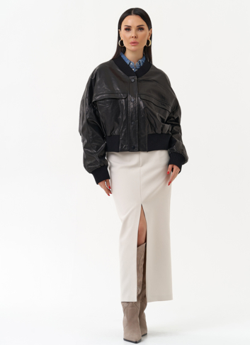 Женская куртка бомбер из натуральной кожи