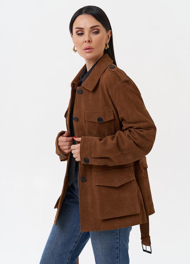 Куртка - сафари женская из натуральной замши модель № 29922 универмаг малина