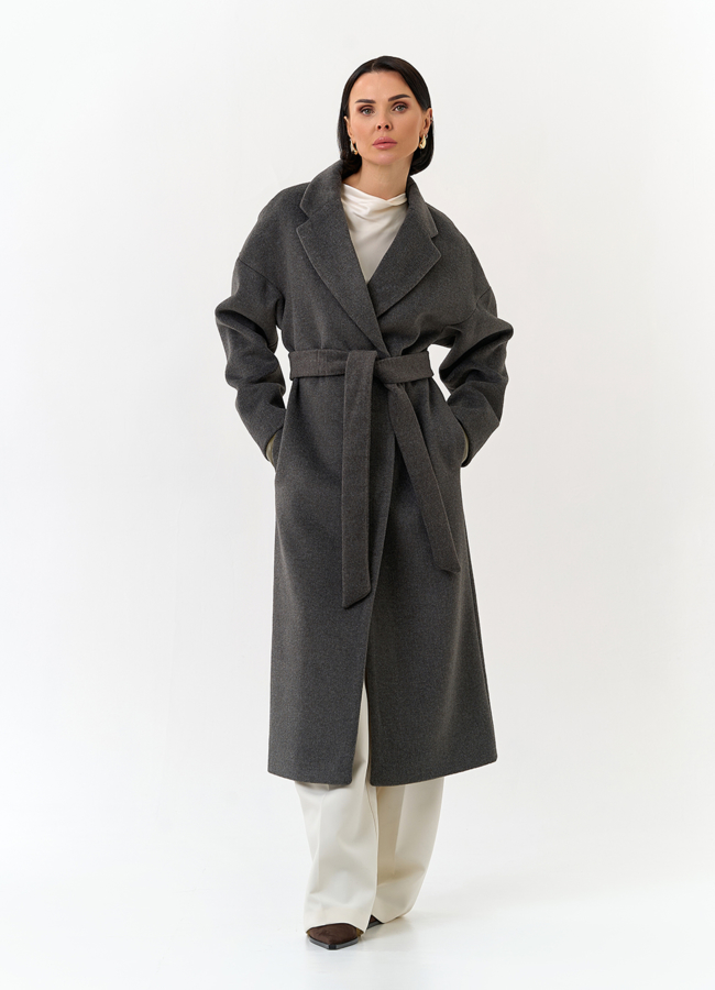 Женское пальто с английским воротником модель № 32850 в кредит