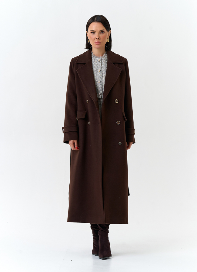 Женское пальто с английским воротником модель № 32644 универмаг малина