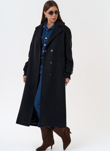 Женское пальто с декоративными молниями Женское пальто с декоративными молниями