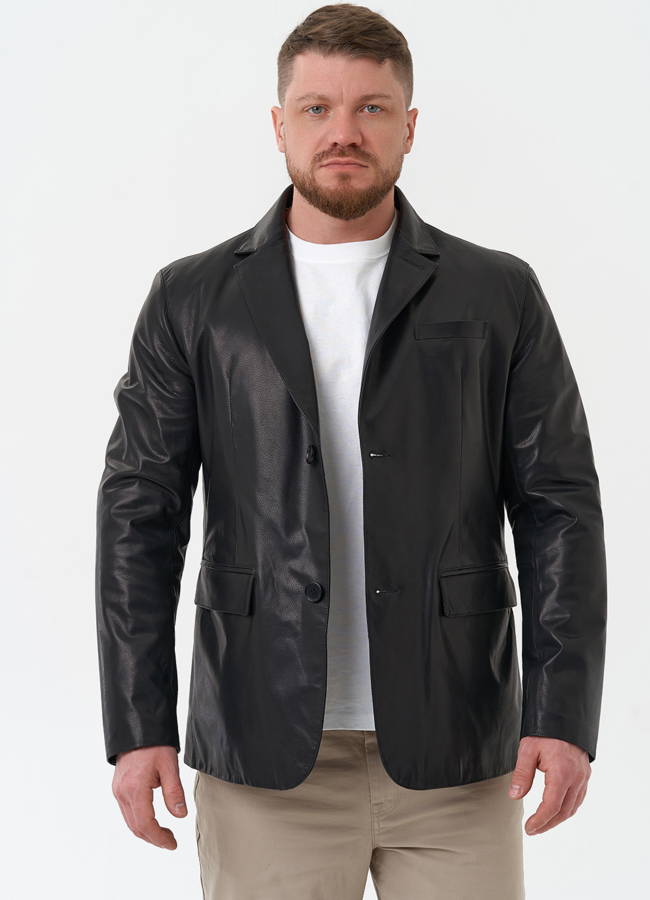 Мужской пиджак из натуральной кожи модель № 30072 универмаг малина