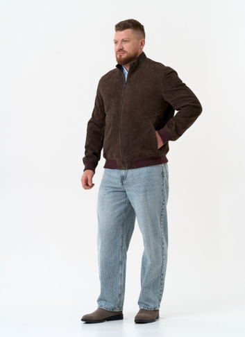 Мужская куртка бомбер из натуральной замши