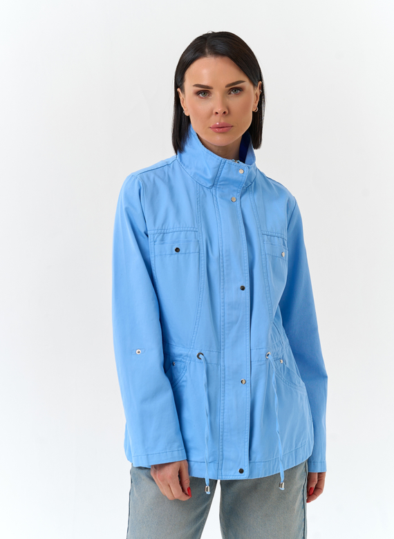 Женская ветровка с воротником стойкой