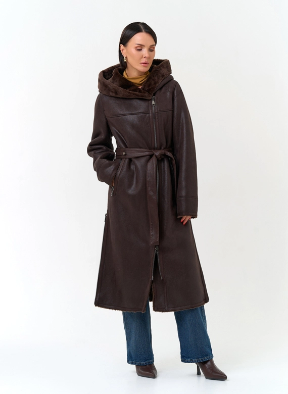 Женская дубленка из эко замши