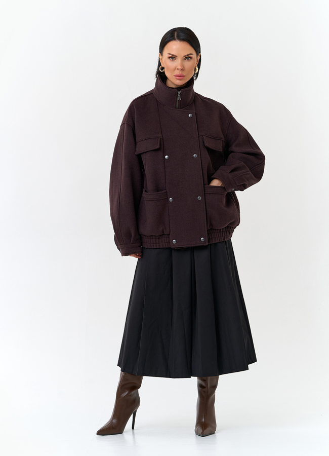 Женское укороченное пальто бомбер модель № 32800 универмаг малина