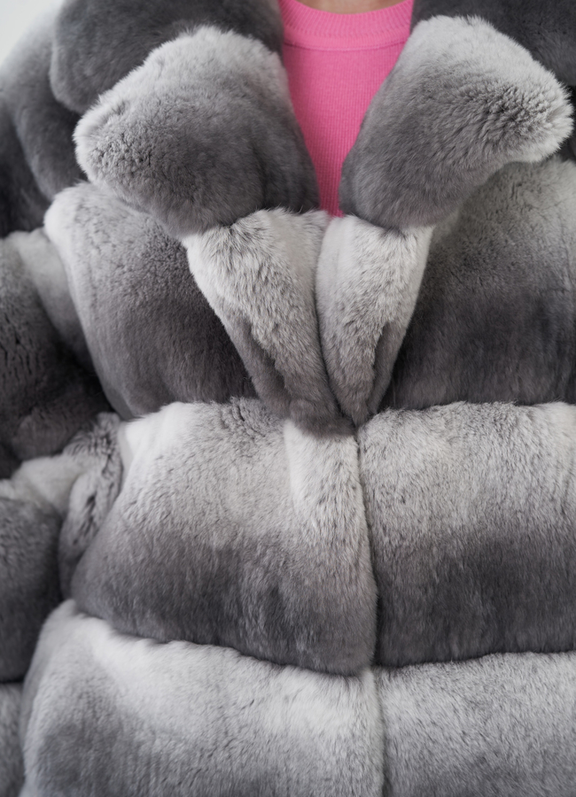 Шуба из кролика оверсайз модель № 25046 в рассрочку