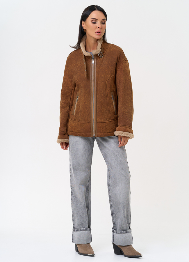 Дубленка натуральная женская  модель № 31361 универмаг малина