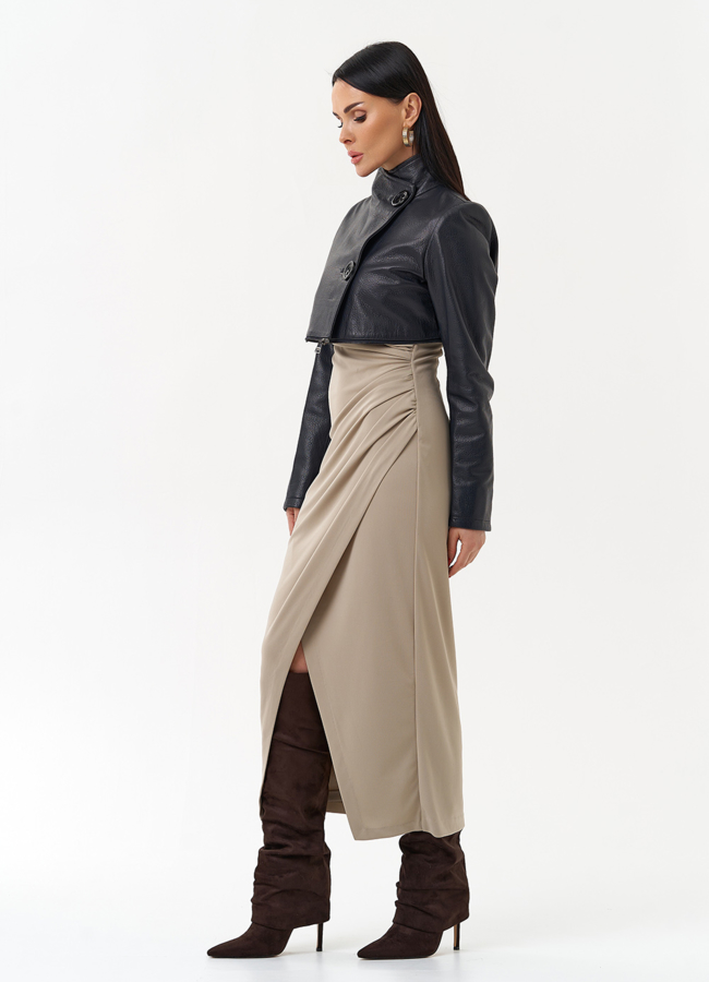 Плащ трансформер из натуральной кожи модель № 22453 универмаг малина