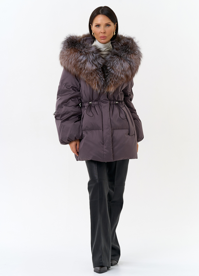 Женский пуховик с капюшоном из меха блюфрост модель № 32099 в кредит