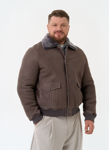 Мужская натуральная дубленка бомбер Мужская натуральная дубленка бомбер