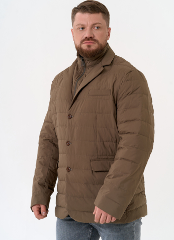 Мужской пуховик со съемной манишкой