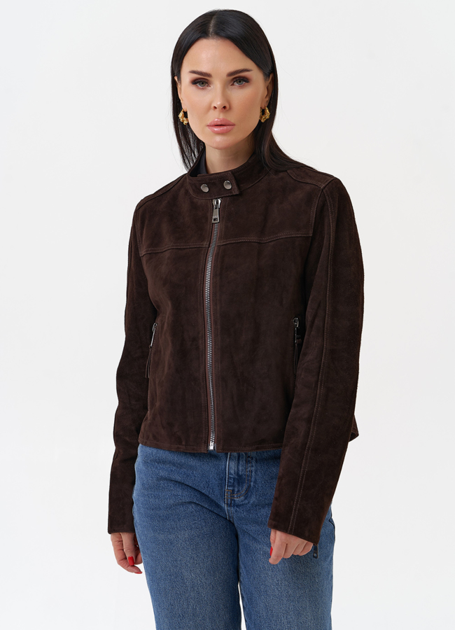 Женская куртка из замши модель № 29907 универмаг малина