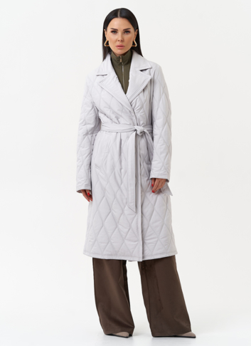 Женское утепленное пальто с английским воротником