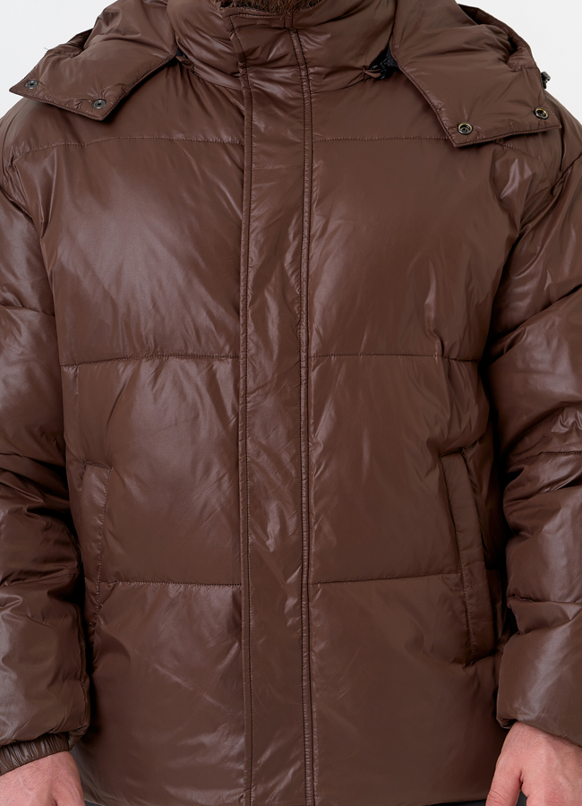 Мужской пуховик коричневого цвета модель № 31465 универмаг малина
