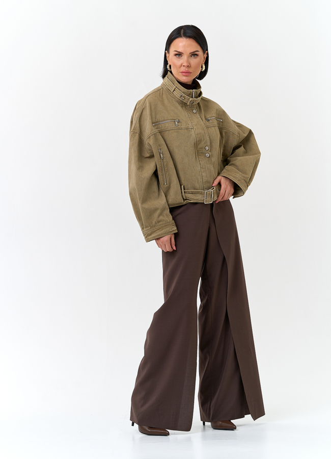 Женская короткая джинсовая куртка модель № 32826 в кредит