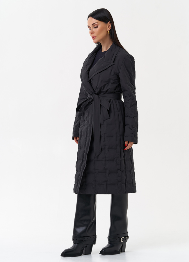 Женское утепленное пальто с английским воротником модель № 29900 в рассрочку