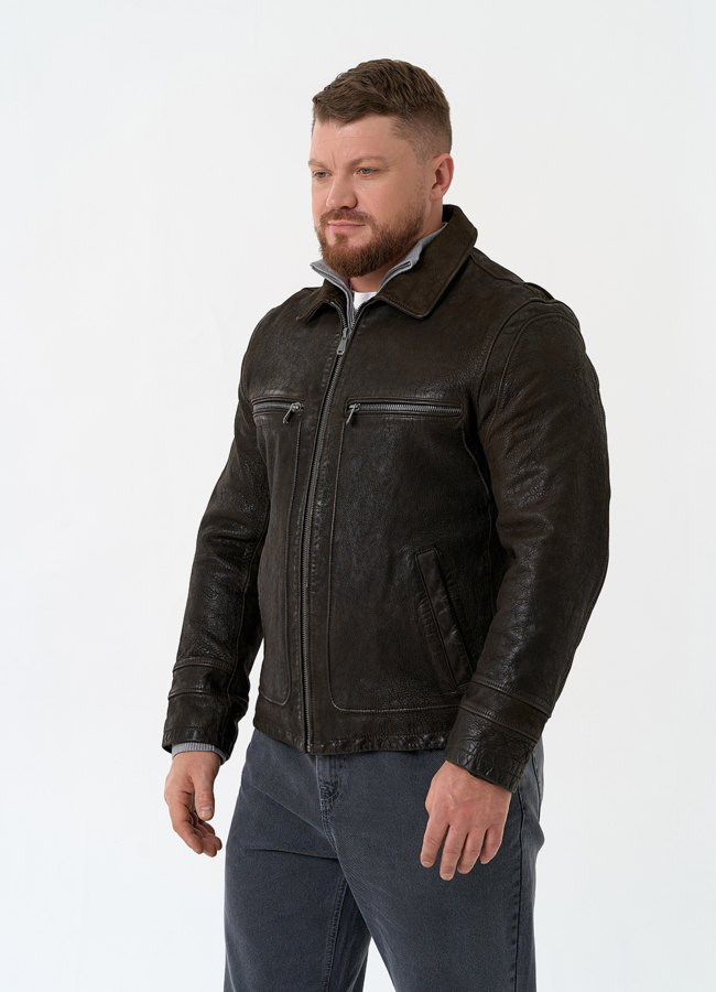 Мужская куртка из натуральной кожи модель № 30061 универмаг малина