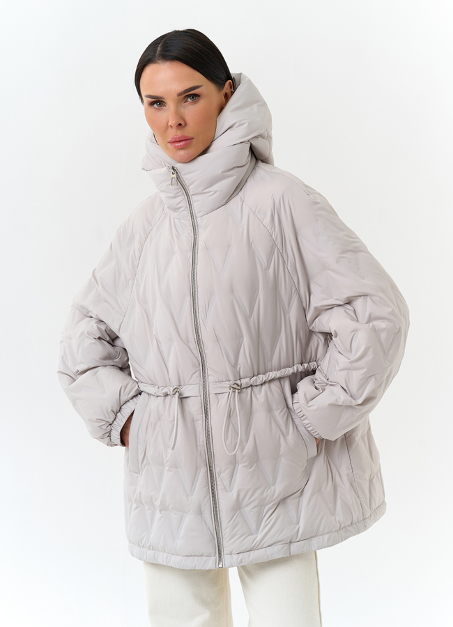 Женская демисезонная парка модель № 32720 меха малина