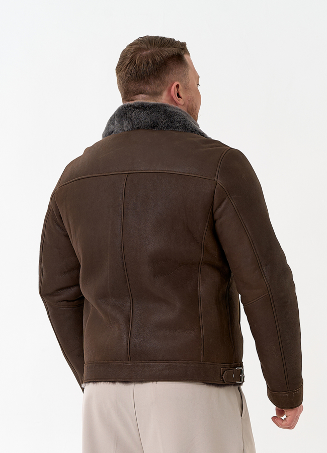 фото Мужская натуральная дубленка модель № 31858