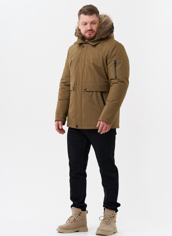Парка мужская на мехе из волка