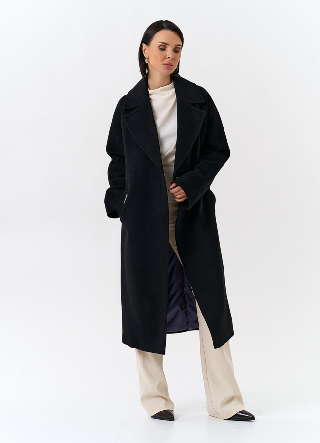 Женское пальто в черном цвете модель № 32514 универмаг малина