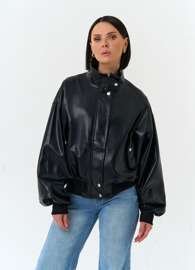 Женская куртка бомбер из эко кожи модель № 33154 универмаг малина