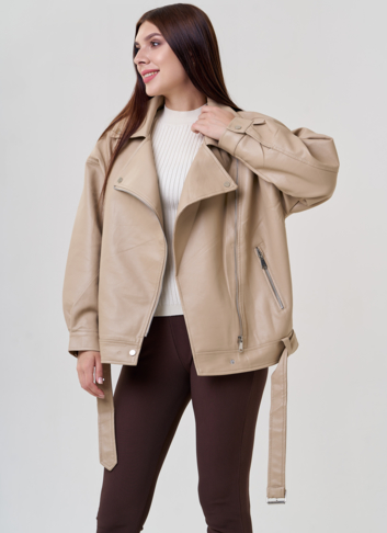 Женская куртка оверсайз из эко кожи