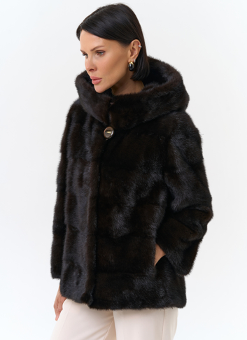 Норковая шуба с капюшоном Норковая шуба с капюшоном