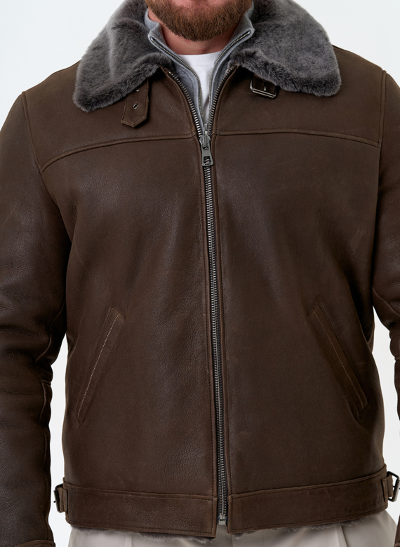 Мужская натуральная дубленка